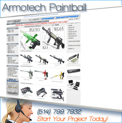 website designed for armotech paintball